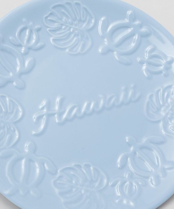 ALOHA ホヌプレート ホワイト ブルー ハワイアン 陶器 お皿 キッチン雑貨