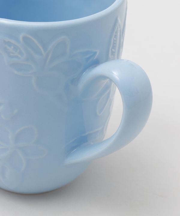 ALOHA プルメリアマグカップ ホワイト ブルー ハワイアン 陶器 コップ キッチン雑貨
